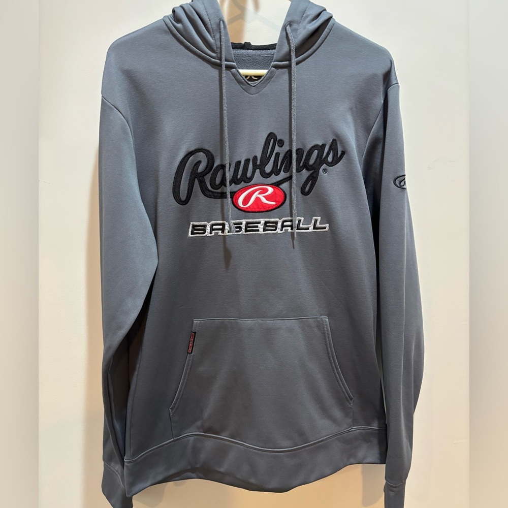 Rawlings Charcoal and Red Baseball Hoodie